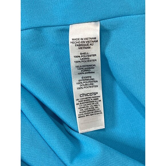 Chico’s Blue White Abstract High Low Mesh Midi Skirt Size XL 3 Work Style - Picture 6 of 9